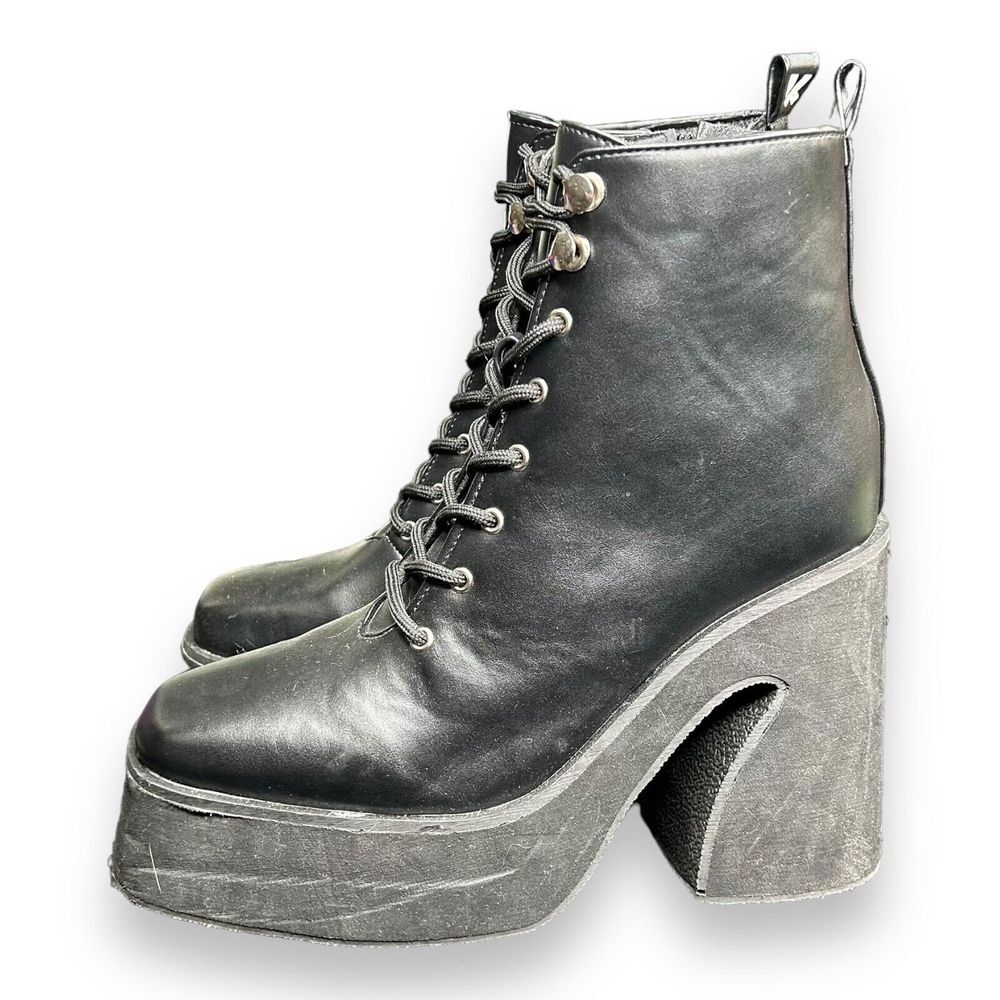 Koi‎ Womens Chunky Platform Lace Up Army Combat Ankle Booties Size 5 EUC